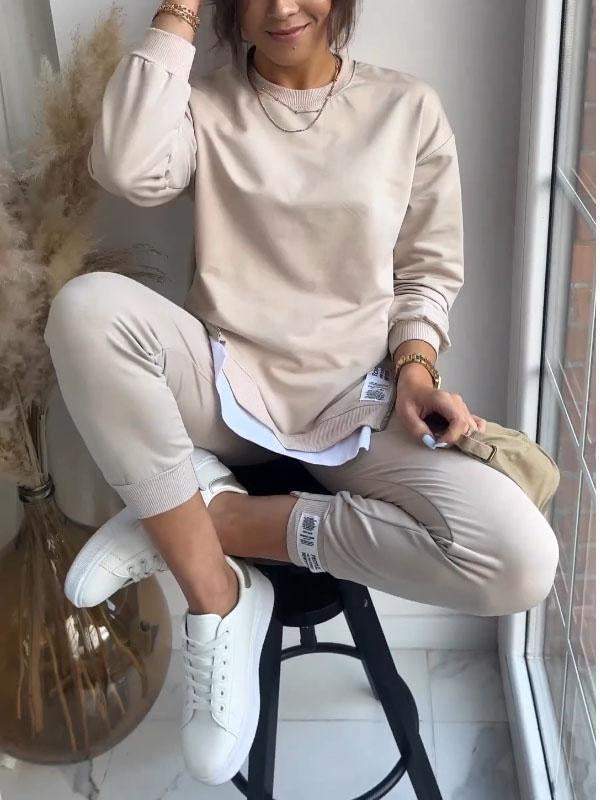 LIANA - Damen Zweiteiliges Top und Hose Sweatshirt